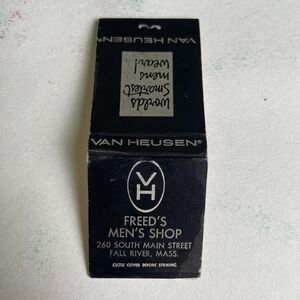 Vintage Matchbook Cover Freed's Men's Shop‎ Fall River Mass Van Heusen wear